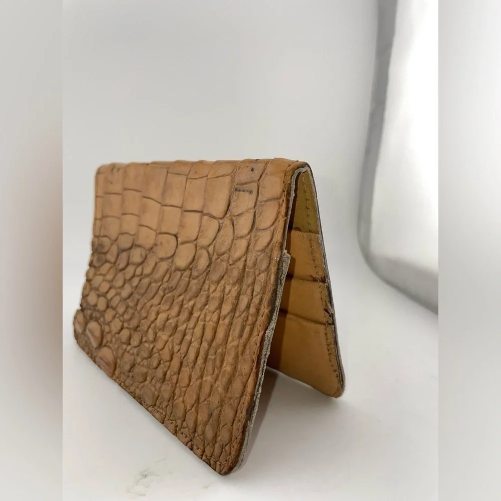 Double Side Brown Real Crocodile Skin Leather Men's Bifold Wallets​​​​​​​​​​​